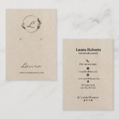 Cream off-white oorring display card visitekaartje (Voorkant / Achterkant)