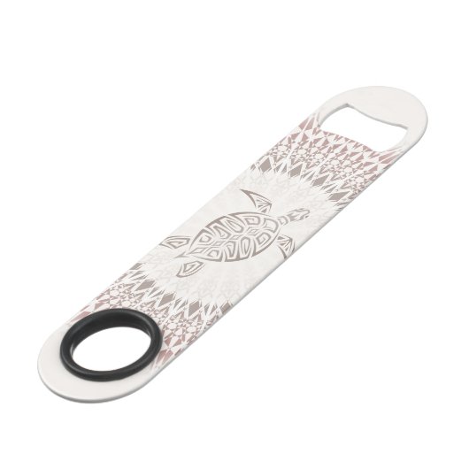 Cream Ombre Turtle and Mandala Tropical Speed Flessenopener (Voorkant Gekanteld)