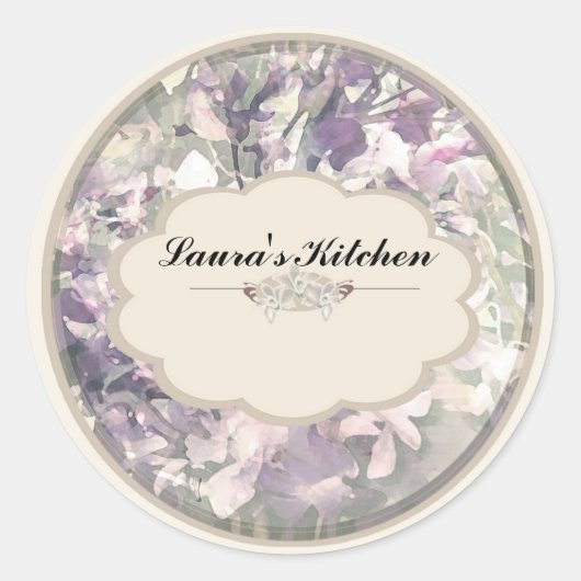 Cream Orchids Spice Jar Labels (Voorkant)