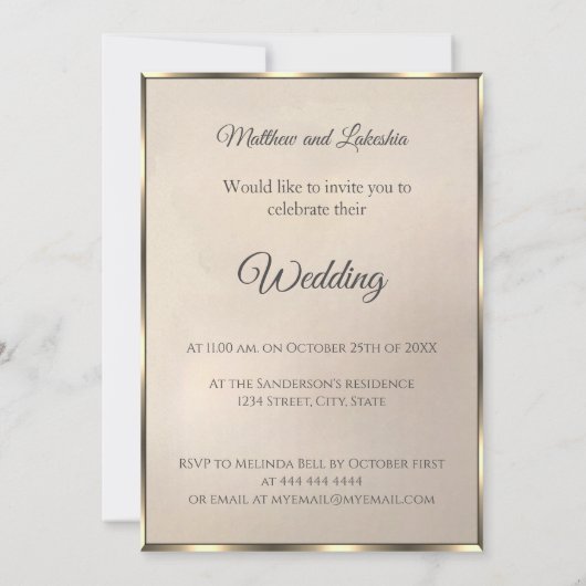 Cream Origami stijl bruiloft Mooi Kaart (Achterkant)