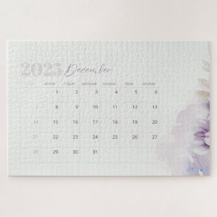 Cream Paarse Esthetische Bloemen Waterverf 2025 Legpuzzel