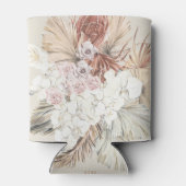 Cream Pampas Dried Grass Floral Oerwoud Wedding Blikjeskoeler (Achterkant)