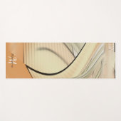 Cream Pastel Abstracte kunst monogram Yogamat (Voorkant (horizontaal))