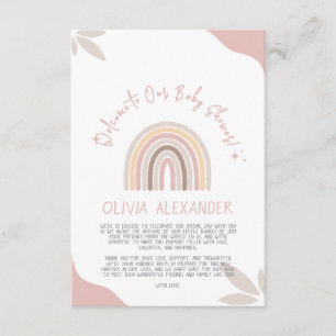 Cream Pastel Eenvoudig Minimalistisch Baby shower Informatiekaartje
