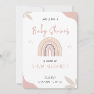 Cream Pastel Eenvoudig Minimalistisch Baby shower Kaart