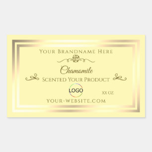 Cream Pastel Produit Étiquette Gold Frame avec log