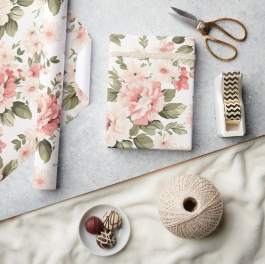 Cream pastel rozen cadeaupapier (Crafts)