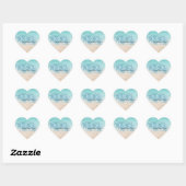 Cream Peach Aqua Confetti Sparkle Hart Sticker (Vel)