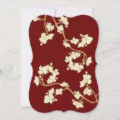 Cream Peach/Plum Blossom Double Happiness Wedding Kaart (Achterkant)