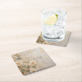 Cream Peach Rozen Bruiloft Kartonnen Onderzetters (Insitu)