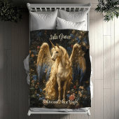  Cream Pegasus Unicorn Woodland Fantasy Fleece Deken