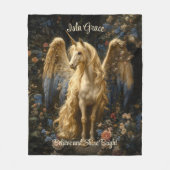  Cream Pegasus Unicorn Woodland Fantasy Fleece Deken (Voorkant)
