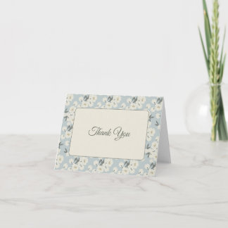 Cream Peony Boarder Text Card Bedankkaart