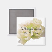 Cream Peony Floral Magnet Magneet (Voorkant / Achterkant)