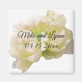 Cream Peony Floral Magnet Magneet (Voorkant)