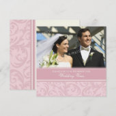 Cream Pink Foto Wedding Vow Renewal Uitnodigingen (Voorkant / Achterkant)