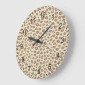 Cream Pink Leopard Print Grote Klok (Hoek)