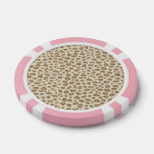 Cream Pink Leopard Print Poker Chips (Enkel)