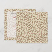 Cream Pink Leopard Print Verjaardag Kaart (Voorkant / Achterkant)