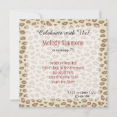 Cream Pink Leopard Print Verjaardag Kaart (Achterkant)