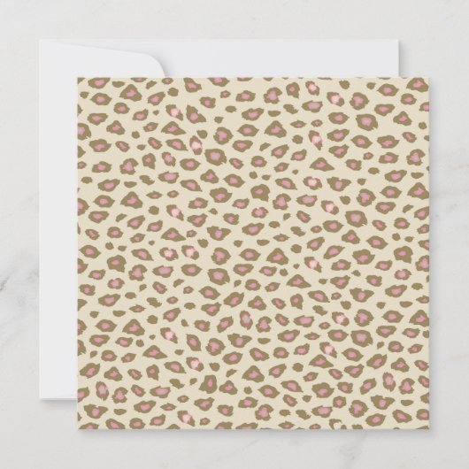 Cream Pink Leopard Print Verjaardag Kaart (Voorkant)