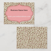 Cream Pink Leopard Print Visitekaartje (Voorkant / Achterkant)