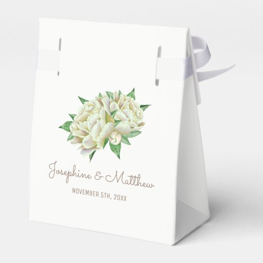 Cream Pioenrozen Bruiloft Favor Dozen Bedankdoosjes (Achterkant)