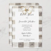 Cream Plaid Stripes Butterfly Vrijgezellenfeest Kaart (Voorkant / Achterkant)