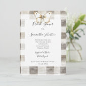 Cream Plaid Stripes Butterfly Vrijgezellenfeest Kaart (Staand voorkant)