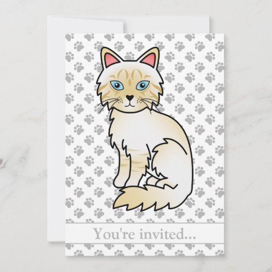 Cream Point Tabby Birmaanse kat/Ragdoll verjaardag Kaart (Voorkant)