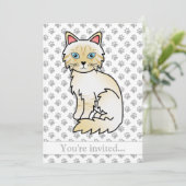 Cream Point Tabby Birmaanse kat/Ragdoll verjaardag Kaart (Staand voorkant)