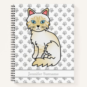 Cream Point Tabby Birman/Ragdoll Kat & Aangepaste  Notitieboek