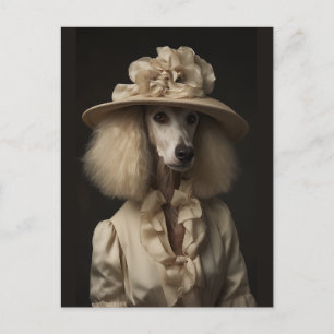 Cream Poodle Flower Pet Briefkaart