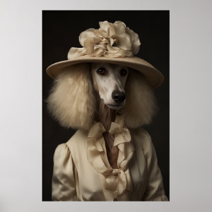 Cream Poodle Flower Pet Poster