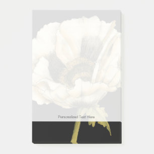 Cream Poppy-ventilator op zwarte achtergrond Post-it® Notes