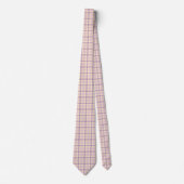 Cream Purple Plaid Classic Pattern Retro Neck Tie Stropdas (Voorkant)
