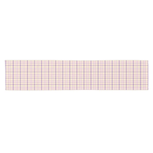 Cream Purple Plaid Classic Pattern Table Runner Korte Tafelloper (Horizontaal)