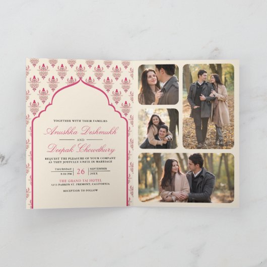 Cream Rani Pink Ikat Alles in een Indiase bruiloft (Binnen)