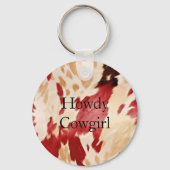 Cream Red Black Koeienhuid Christmas Sleutelhanger (Voorkant)