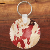 Cream Red Black Koeienhuid Christmas Sleutelhanger (Achterkant)