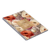 Cream Red Bourgogne Floral Notitieboek (Rechterzijde)