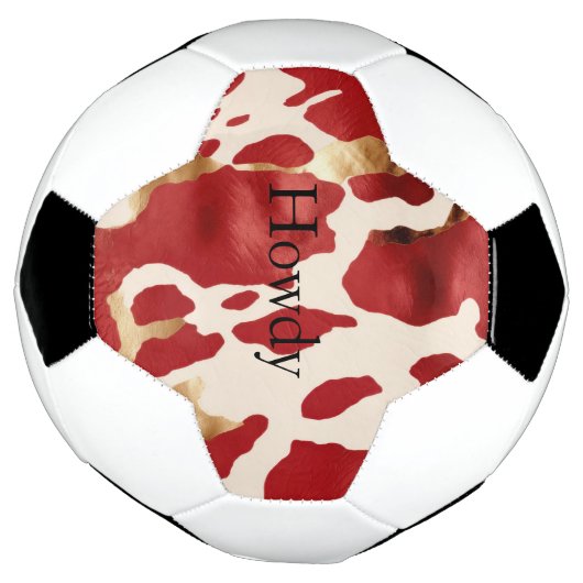 Cream Red Gold Western Koeienhuid Howdy Voetbal (Gedraaid)