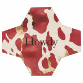 Cream Red Gold Western Koeienhuid Howdy Voetbal (Enkel)