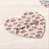 Cream Red Lips Kisses Flirty Love Kartonnen Onderzetters (Gekanteld)