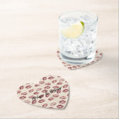 Cream Red Lips Kisses Flirty Love Kartonnen Onderzetters (Insitu)