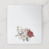 Cream & Red Rose Boho Bloemboeket (Buitenkant ongevouwen)