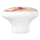 Cream Red Rose Floral Keramische Knop (Zijkant)