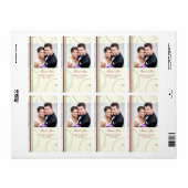 Cream Red Swirls Foto Bruiloft Labels (Full Sheet)