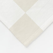 Cream Retro Check Fleece Deken (Hoek)