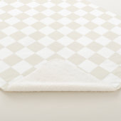 Cream Retro Check Sherpa Deken (3/4)